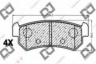 DJ PARTS bp1172 -  Комплект тормозных колодок, дисковый тормоз